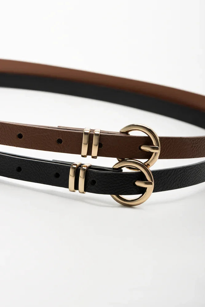 2 Pack Belts Black And Natural