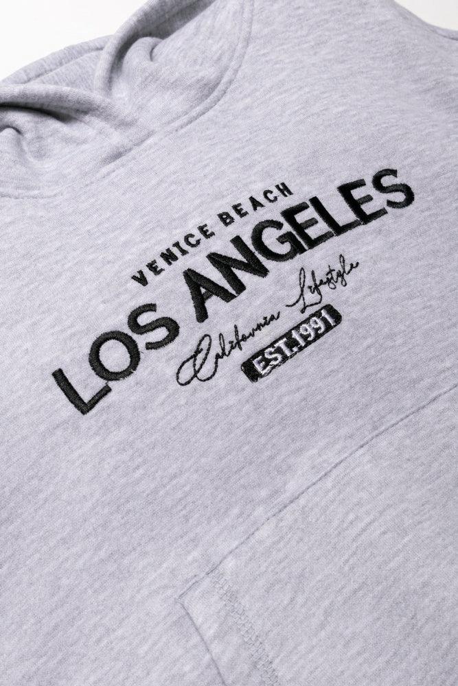 Embroidered Hoodie Grey