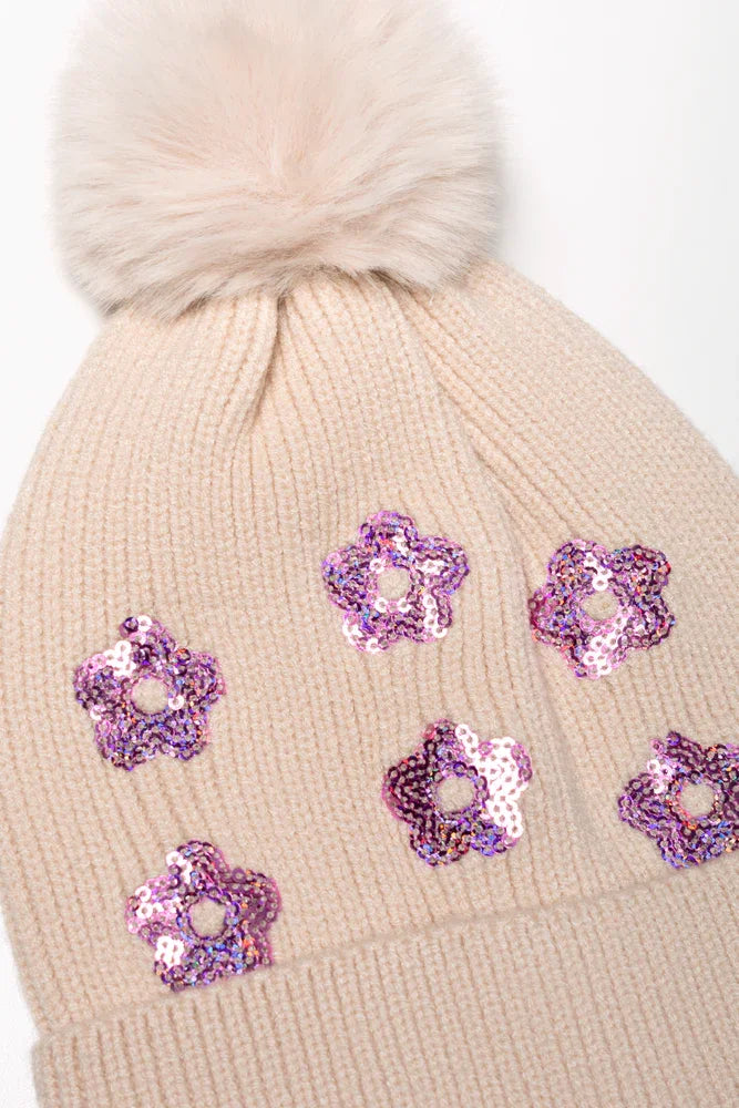 Flower Beanie Peach