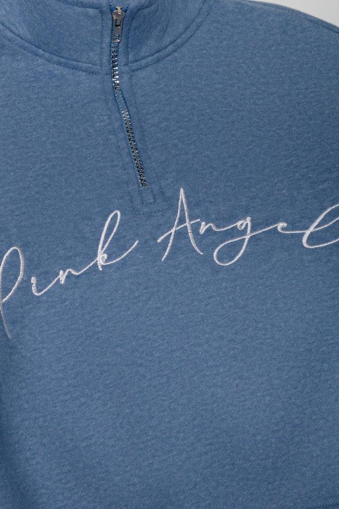 Pink Angel Quarter Zip Tracktop Blue