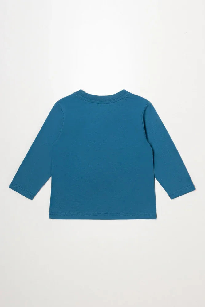 Bear Long Sleeve T-Shirt Teal (2)