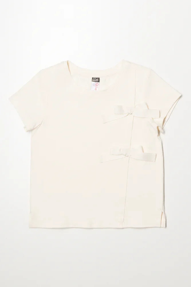 Bow Knit Top Cream