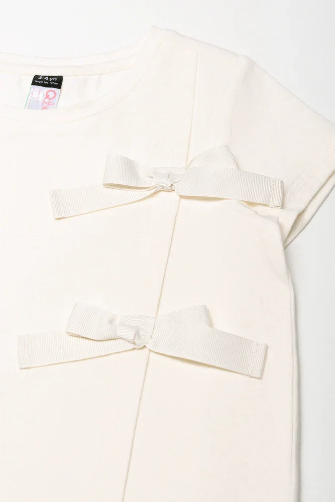 Bow Knit Top Cream
