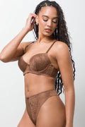 2 Pack Lace Balconette Bra Brown And Natural (2)