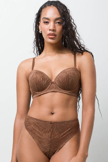 3 Pack Lace Thongs Brown, Light Pink And Natural