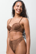 3 Pack Lace Thongs Brown, Light Pink And Natural (2)