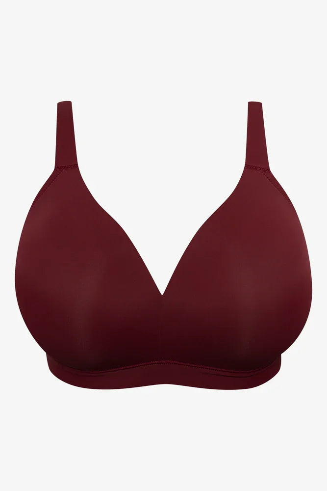 Plus Size 2 Pack Smooth Padded Wirefree Bras Burgundy And Natural