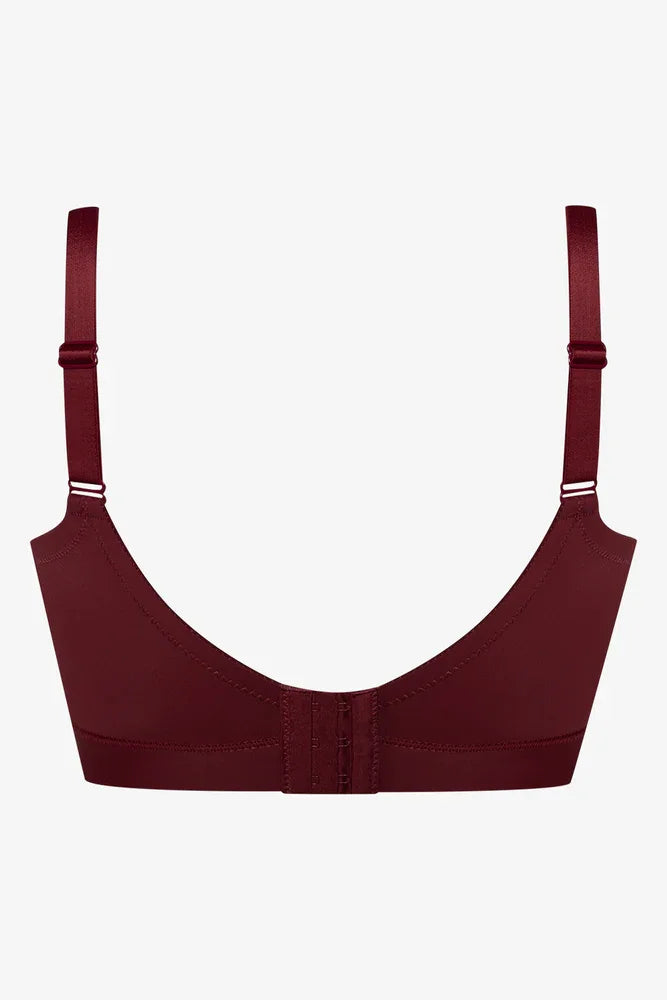 Plus Size 2 Pack Smooth Padded Wirefree Bras Burgundy And Natural (3)