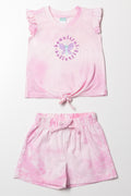 Tie Dye Shorts Set Pink