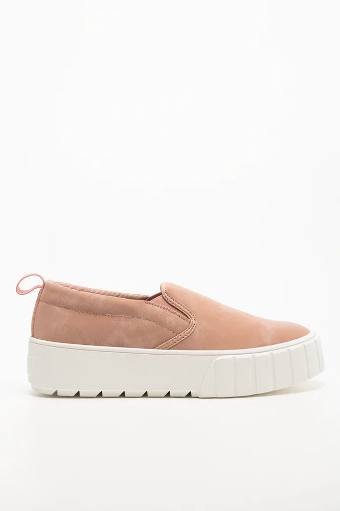 Platform Slip On Sneakers Pink
