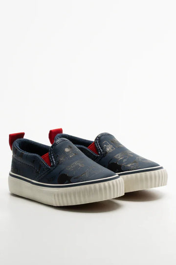 Mickey Mouse Denim Slip On Sneakers Blue