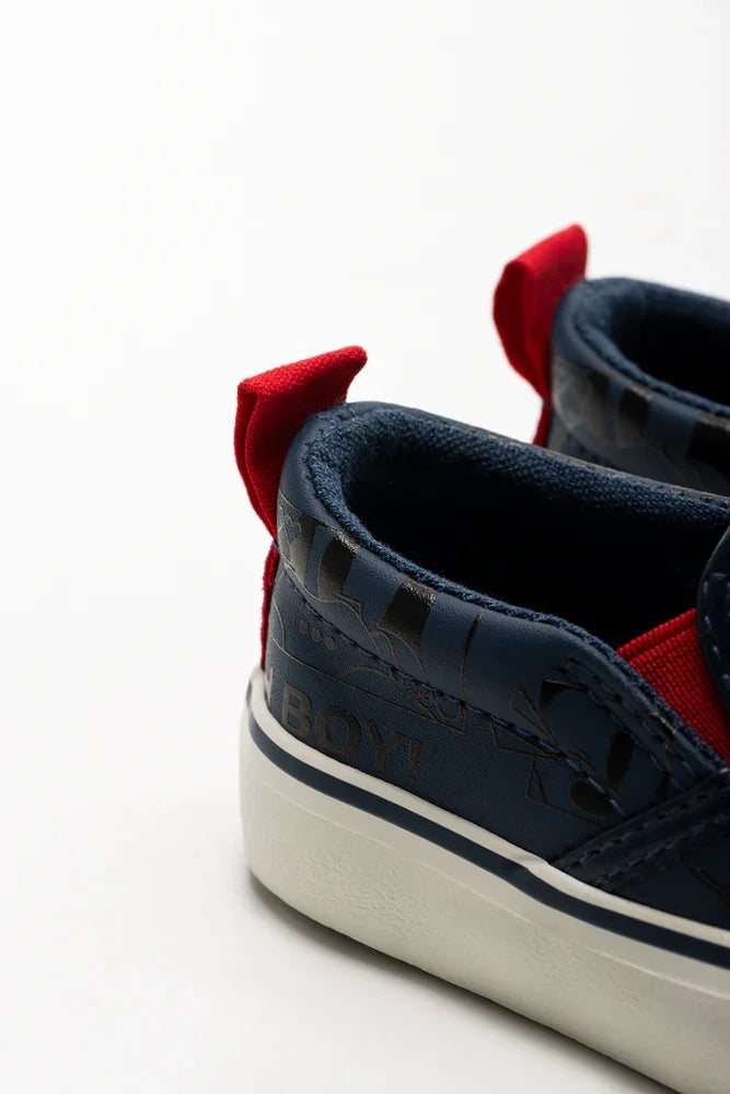 Mickey Mouse Denim Slip On Sneakers Blue (3)