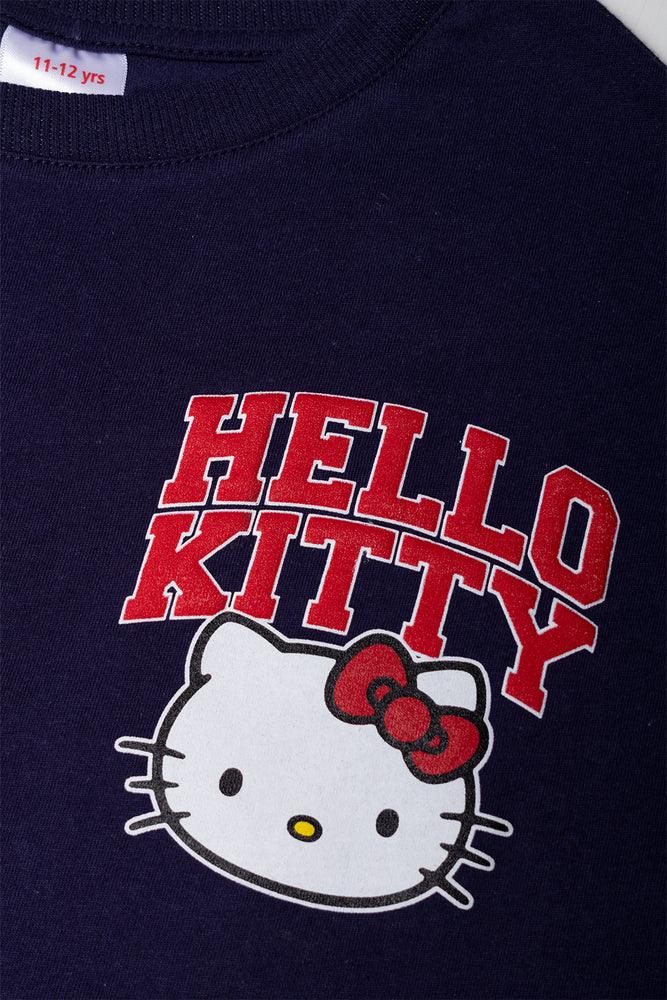 Hello Kitty Boxy Crop T-Shirt Navy