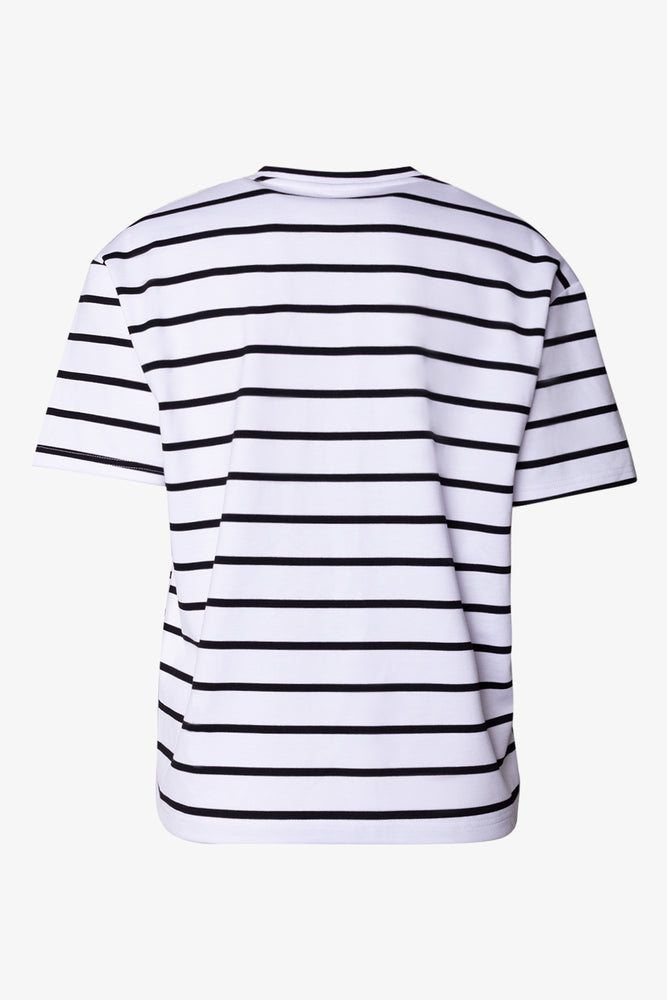 Short Sleeve Oversized Stripe T-Shirt Black