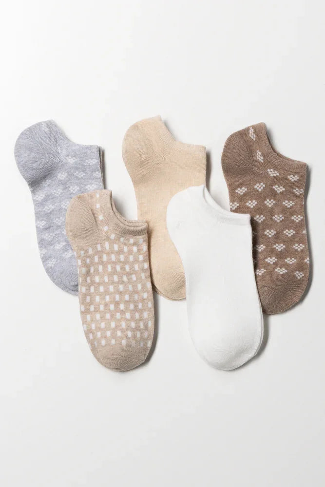 5 Pack Lowcut Socks Natural