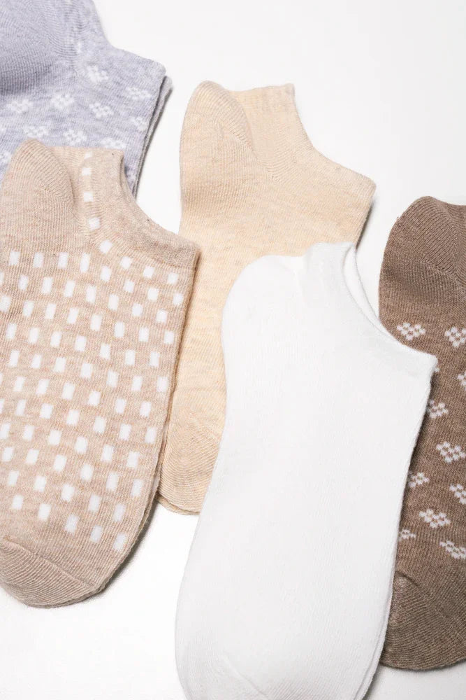 5 Pack Lowcut Socks Natural