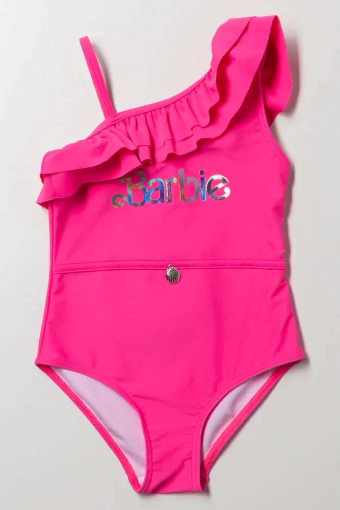 Barbie Frill One Shoulder Swimwear Pink Ackermans – Ackermans