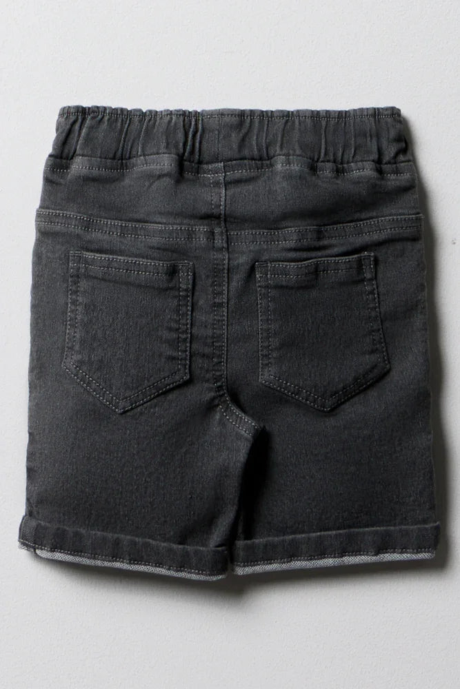 Denim Shorts Charcoal (2)