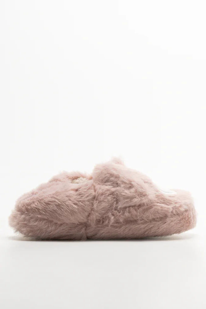 Happy Teddy Slippers Pink
