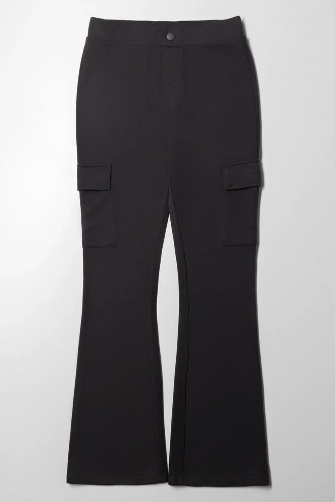 Cargo Flare Leggings Charcoal