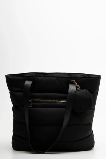 Large Puffer Tote Bag Black