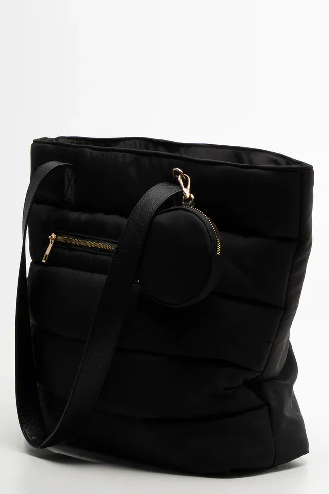 Large Puffer Tote Bag Black