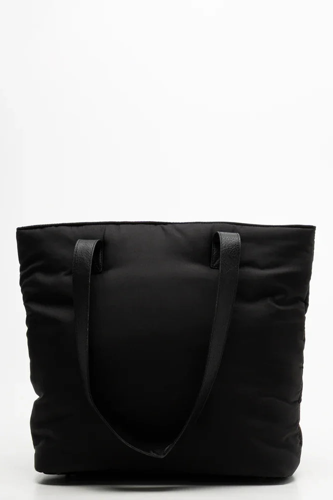 Large Puffer Tote Bag Black (2)