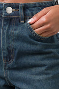 Ripped Straight Leg Denim Jeans Blue (4)