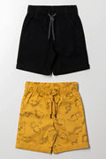 2 Pack Woven Shorts Black And Blue