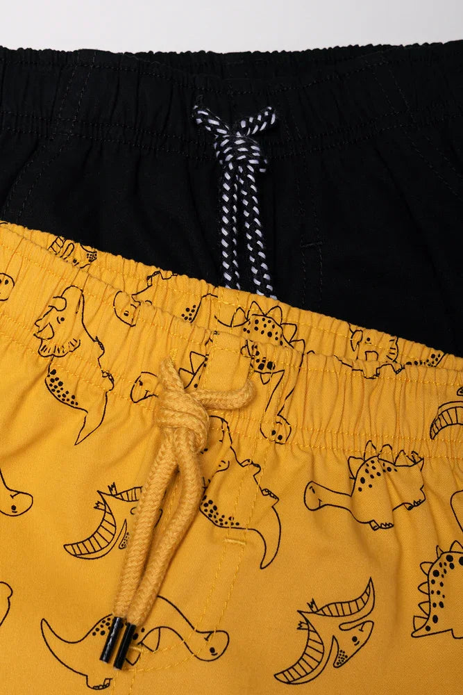 2 Pack Woven Shorts Black And Blue