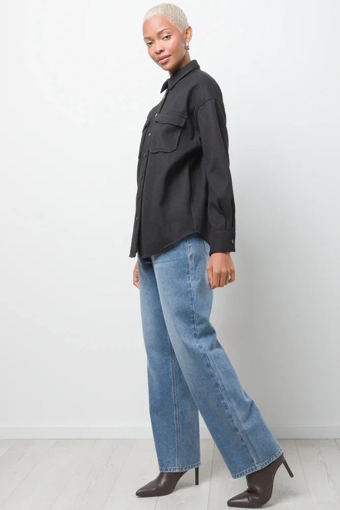 Melton Shirt Black