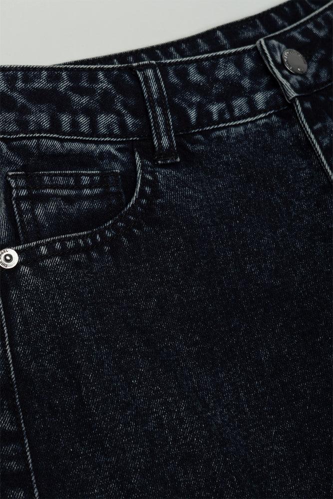 Cargo Denim Jorts Dark Grey