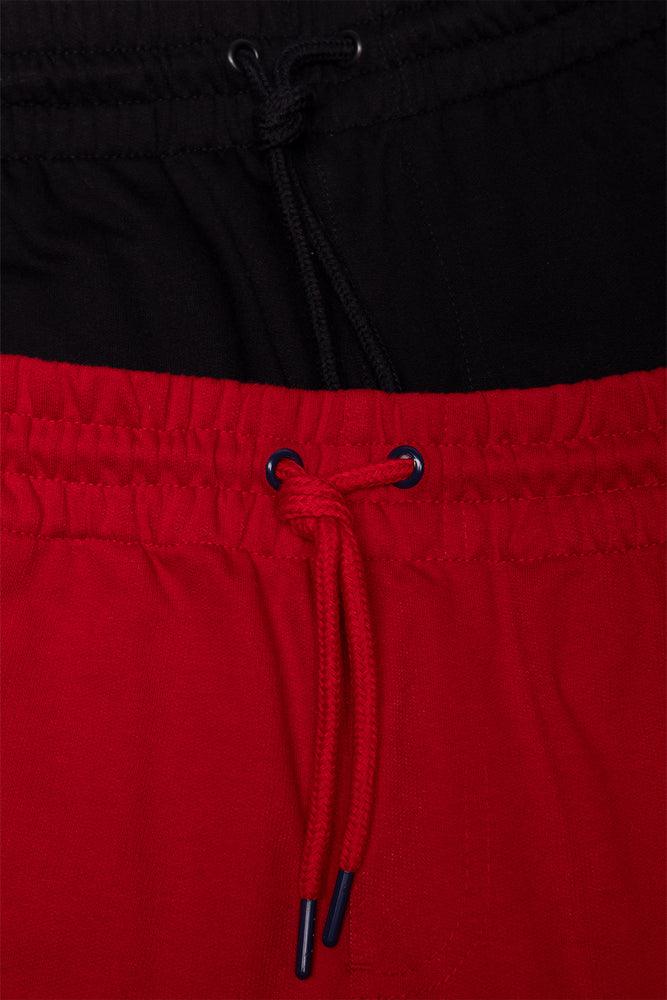 2 Pack Knit Shorts Black & Red