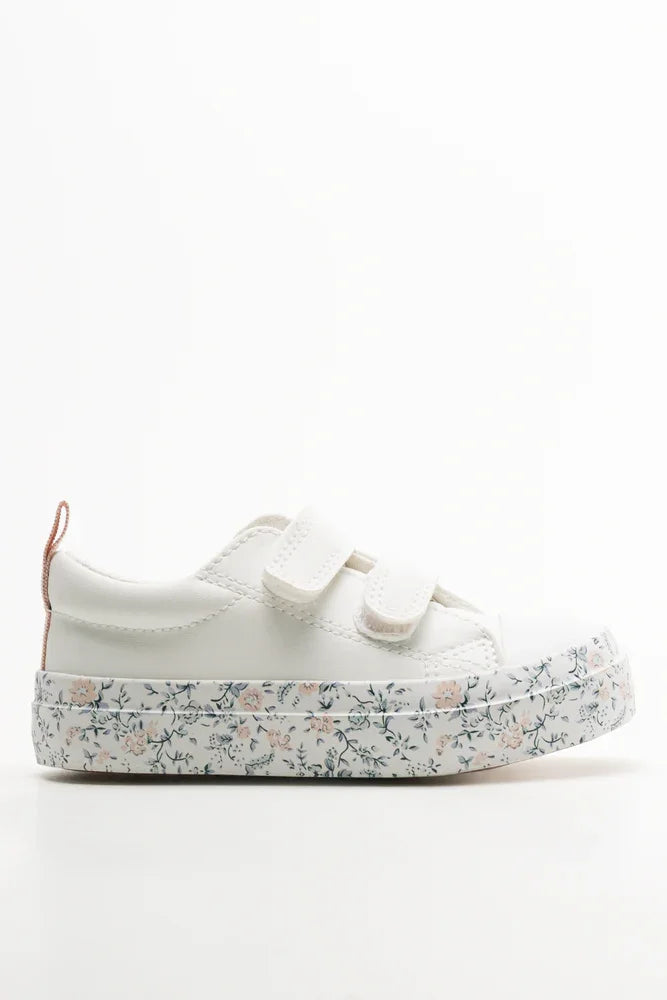 Floral Sole Sneakers White