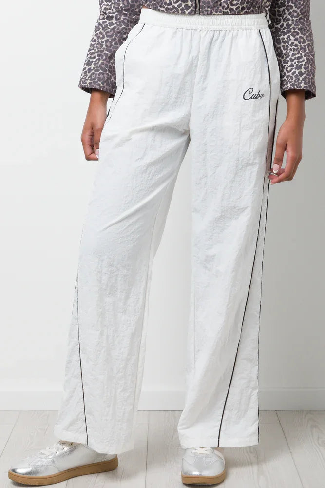 Wide Leg Joggers White