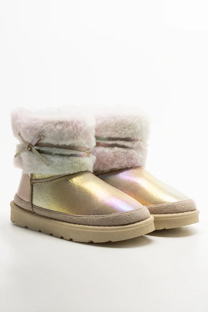 Fur Comfy Boots Pink