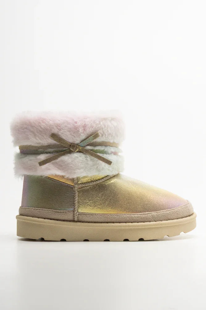 Fur Comfy Boots Pink (1)