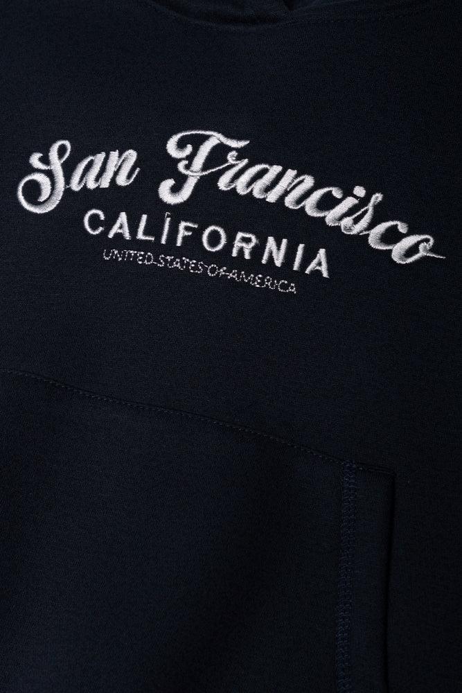 San Francisco Embroidered Hoodie Navy (1)