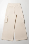 Wide Leg Cargo Trackpants Natural (2)