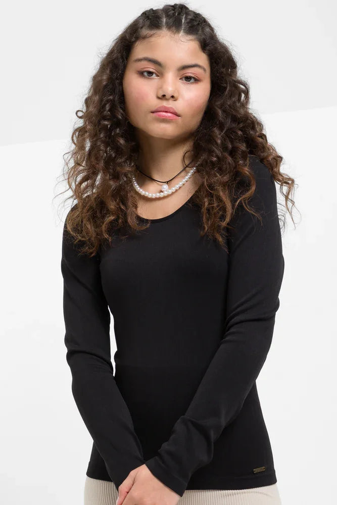 Crew neck Tshirt seamless black