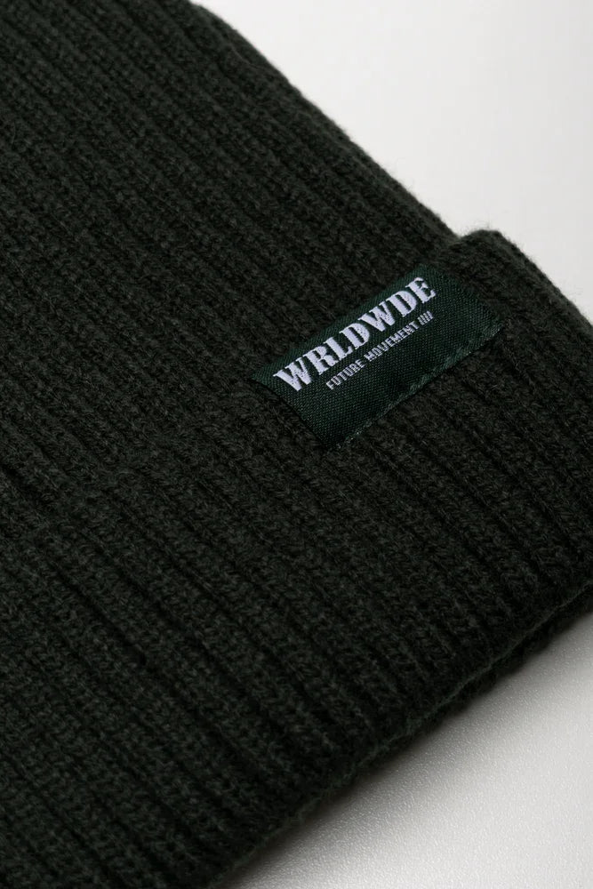 Plain Rib Beanie Dark Green (1)