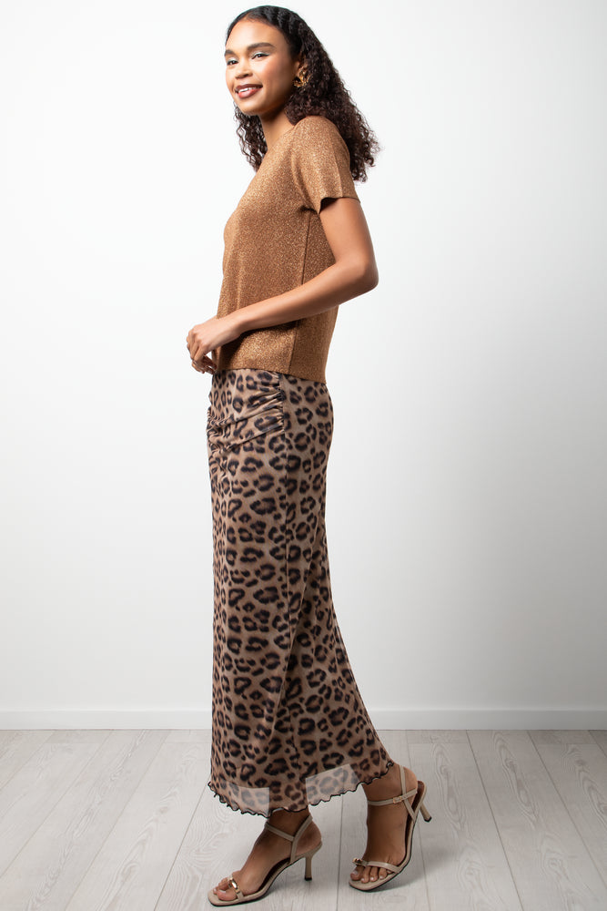 Lurex Crew Neck Short Sleeve Jersey Natural