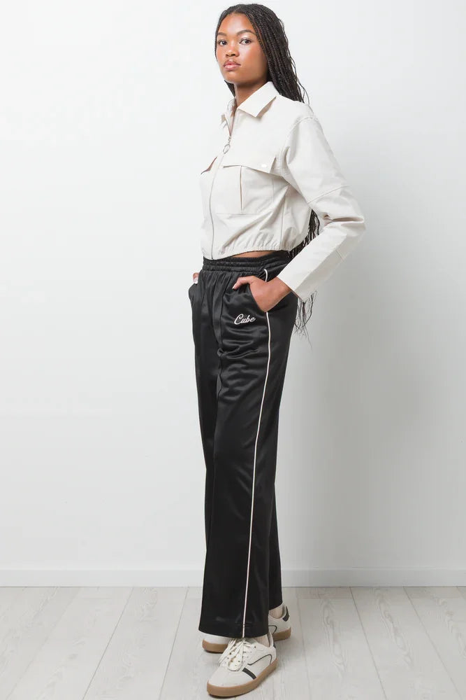 Wide Leg Joggers Black (2)