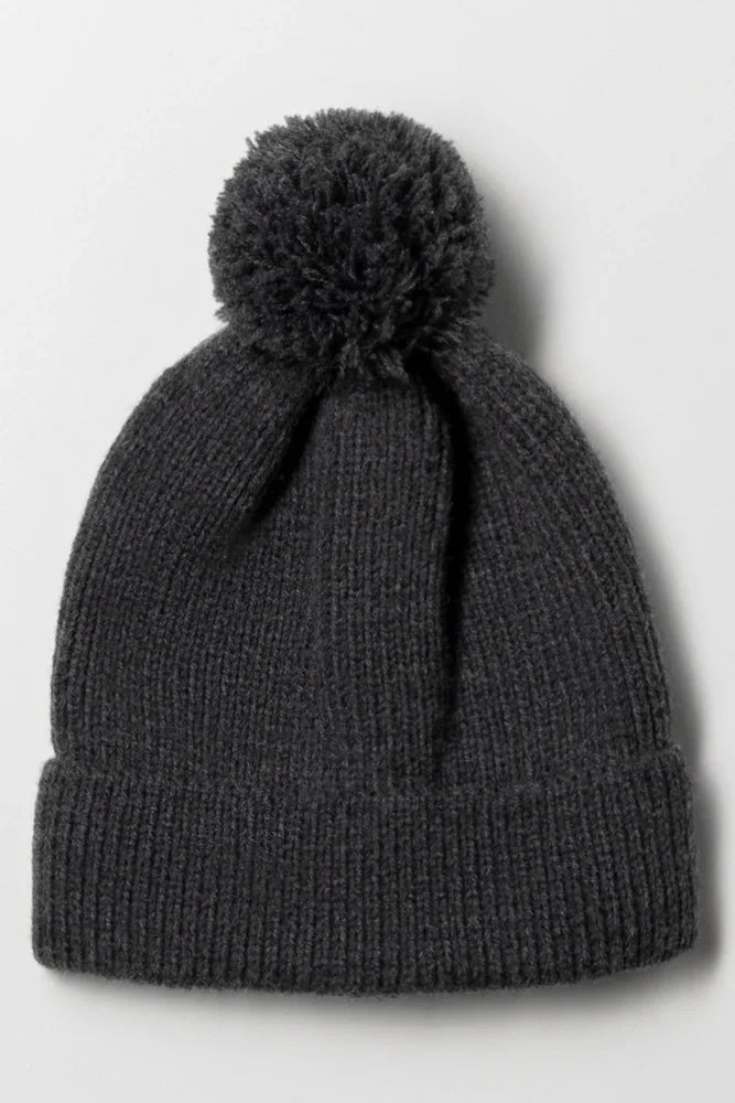 Pom Pom Beanie Dark Grey