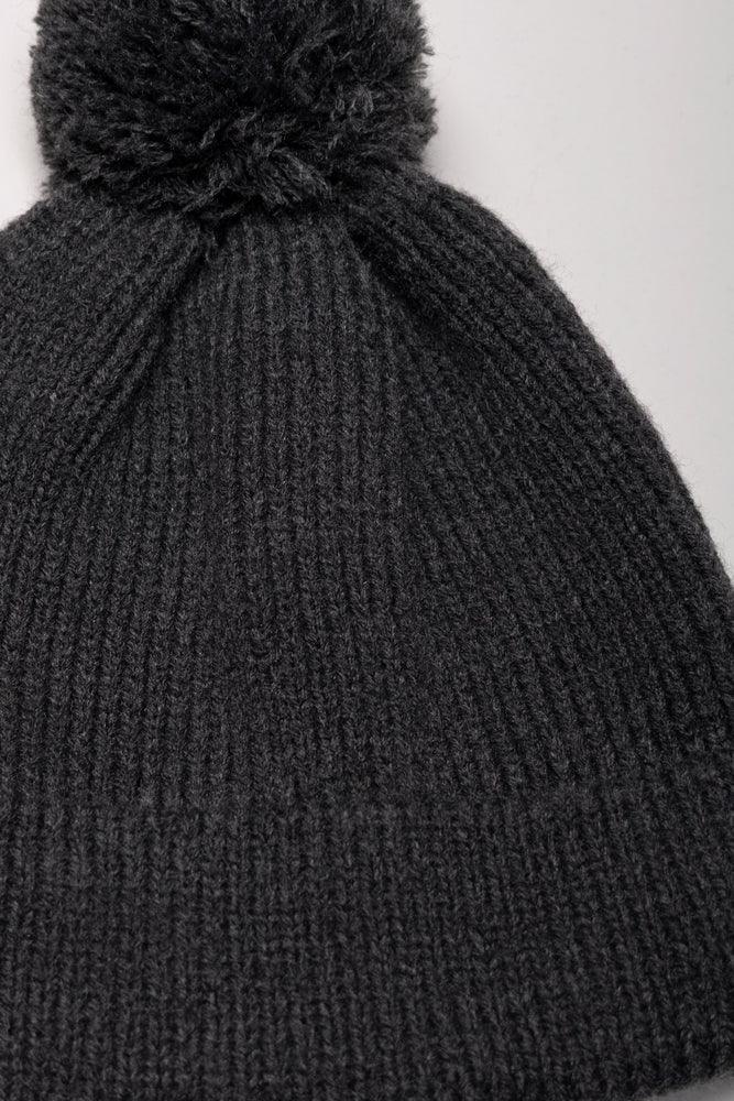 Pom Pom Beanie Dark Grey