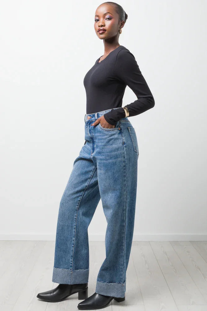 Rib Seamless Long Sleeve Bodysuit Black