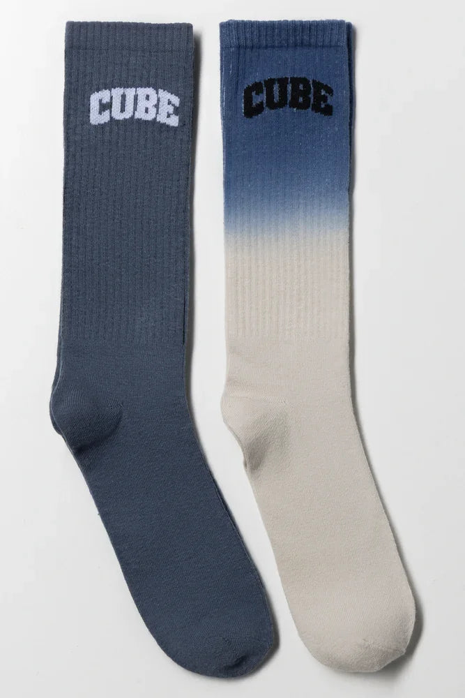 2 Pack Ombre Socks Blue