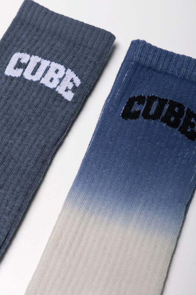 2 Pack Ombre Socks Blue