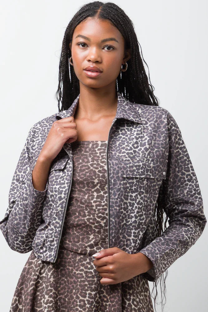 Leopard Utility Jacket Natural