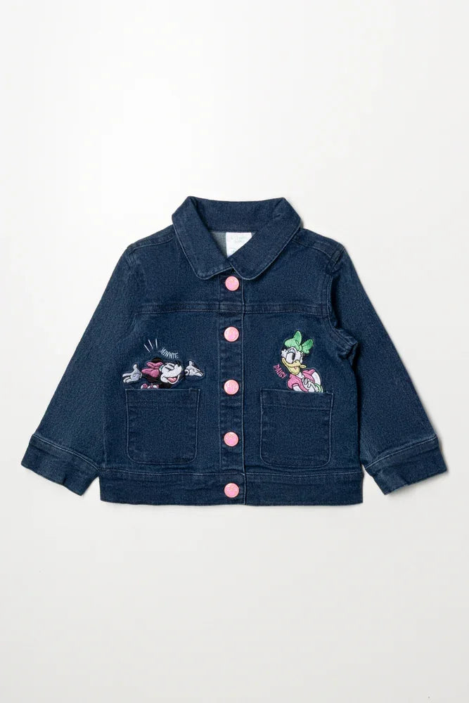 Minnie Mouse Embroidered Denim Jacket Blue